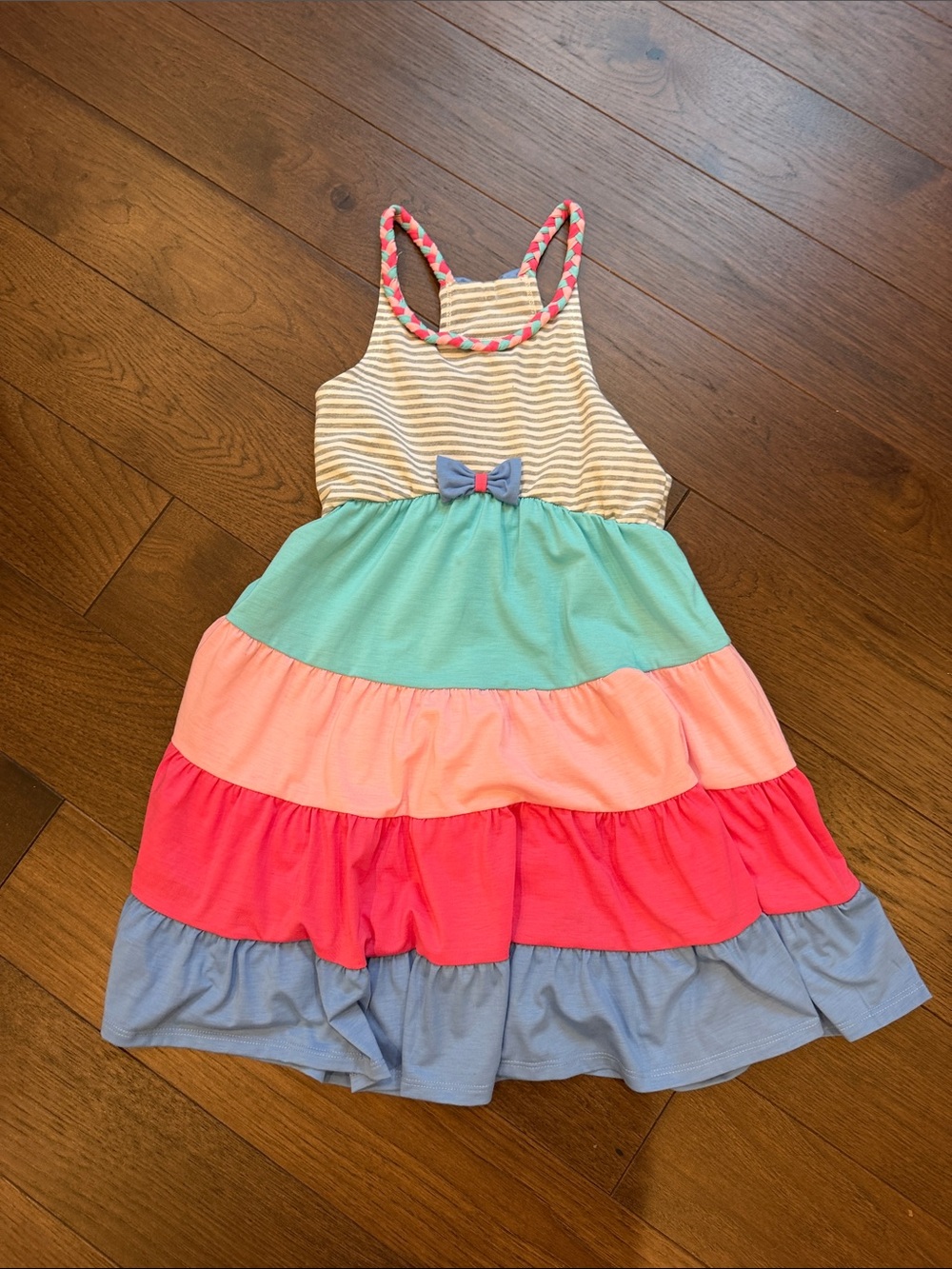 Jona Michelle Striped Tank Tiered Ruffle Dress Size 10 NWT - C72-064